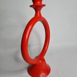 Chandelier design red painted ceramic, 30 cm