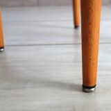 Baumann low stool from the 60s in brown leatherette