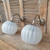 Antique Clichy glass wall lights