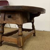 Round wooden coffee table