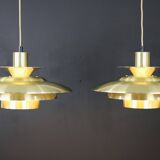 Rare golden pair of Danish design lamps - Jeka Metaltryk model 1017 - great condition.