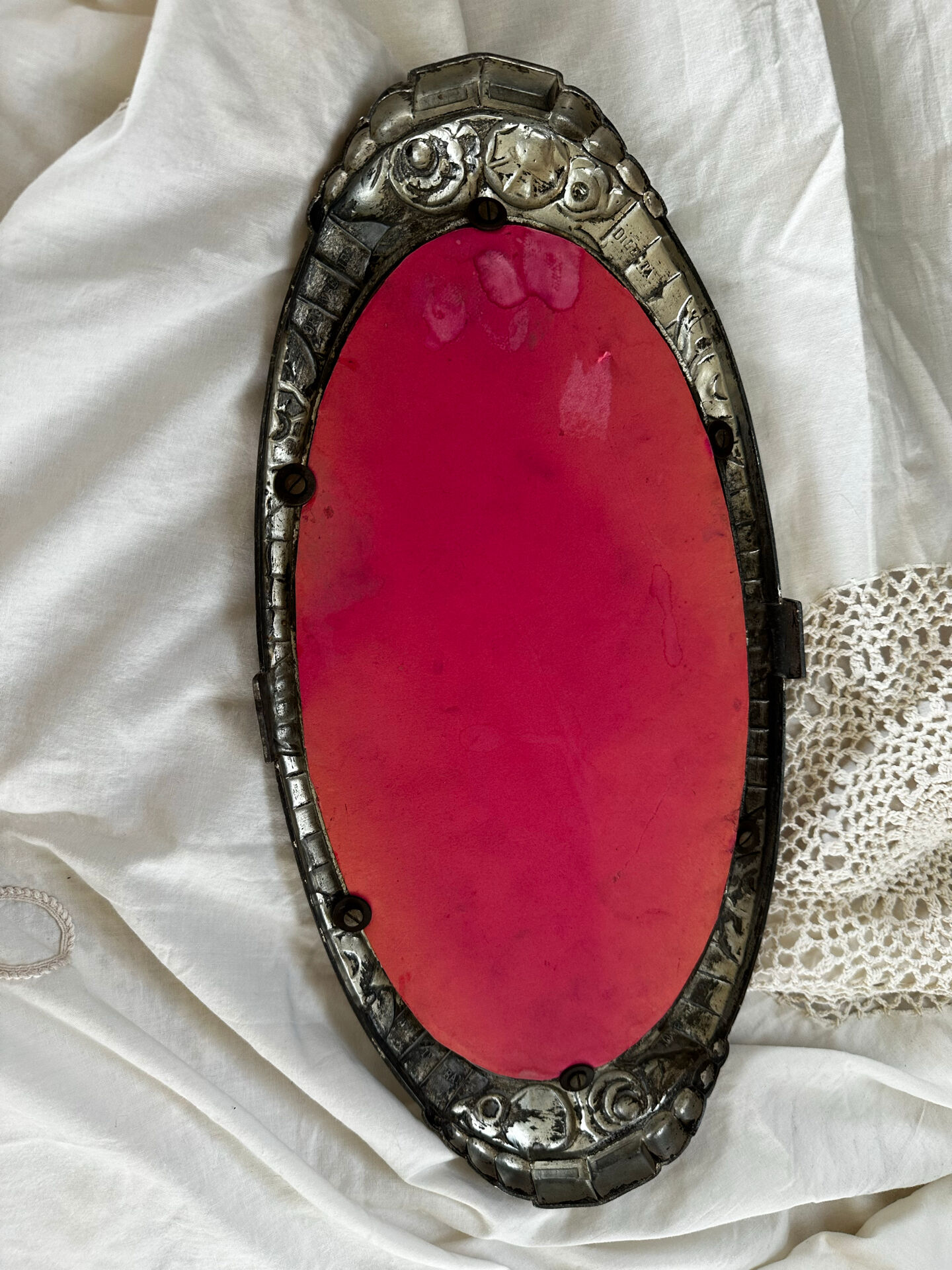 Art Deco Mirror Dilecta. French Silverware. Registered Model ~ 1920/30