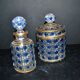Baccarat bottle and box, antique diamond gemstones in moulded crystal, signed.