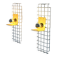 Pair of yellow wall sconces on wire mesh by Seccose, 1980