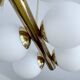 Vintage Glass Brass  Pendant Light, 1950s