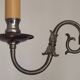 Italian Vintage Silver Brushed Metal 3 Light Flemish Style Chandelier