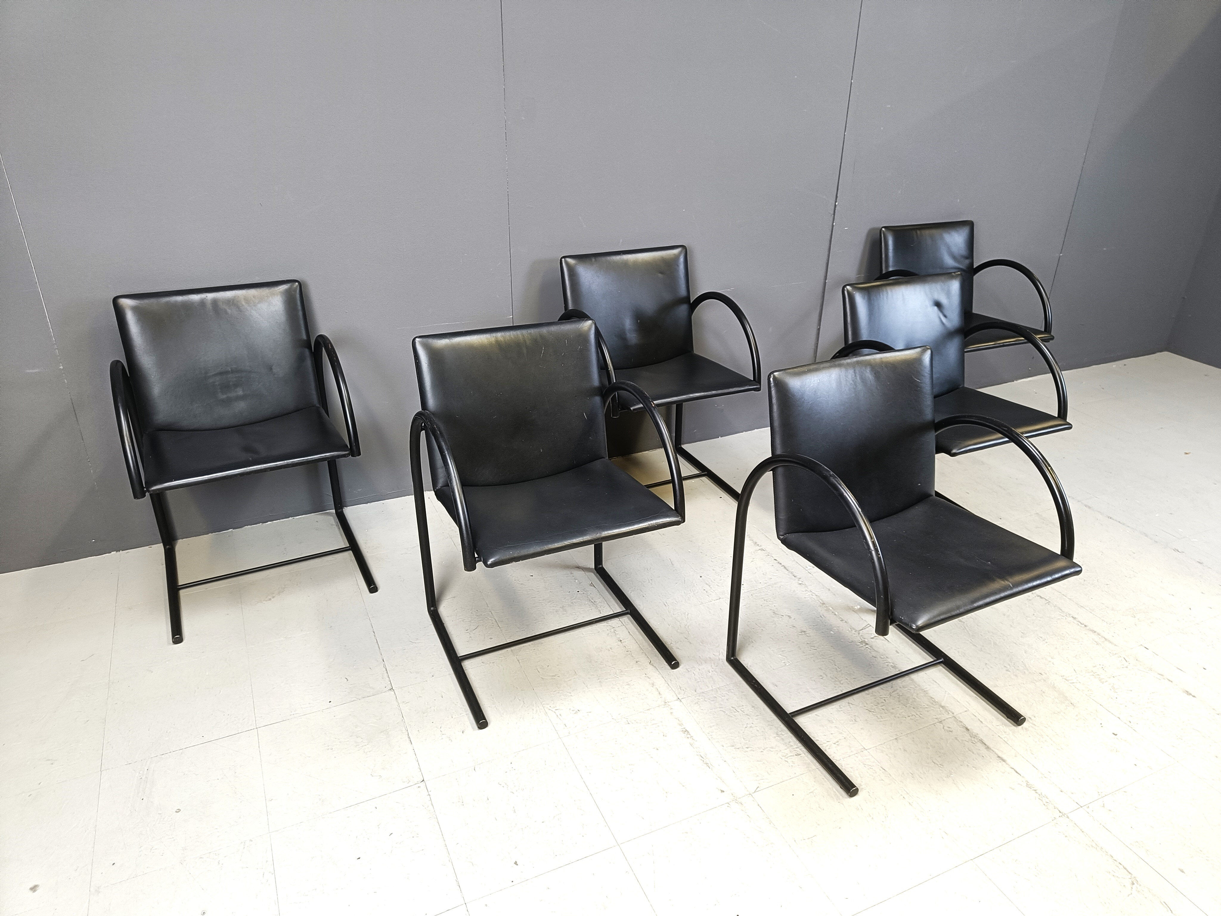 Vintage circle chairs by Metaform, 1980s, set of 6