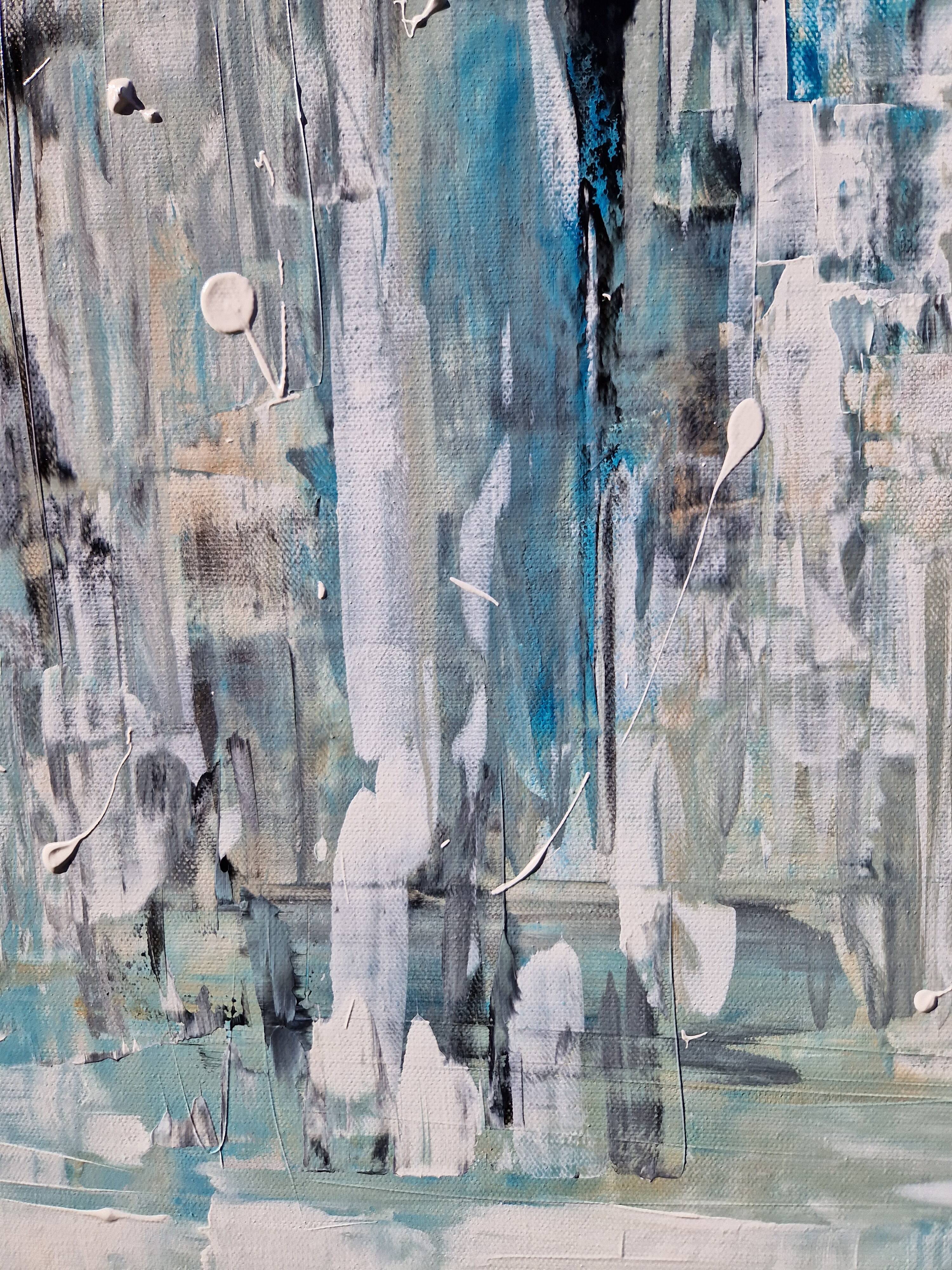 Framed abstract painting painting