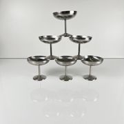 Set of 6 stainless steel ice cream/champagne glasses, Guy Degrenne