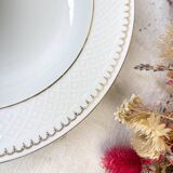 6 deep plates in white and gold porcelain, Bavaria model "Annabell"