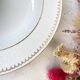 6 deep plates in white and gold porcelain, Bavaria model "Annabell"