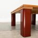 Table basse vintage en pin massif et plastique pour canapé d'extérieur, années 1970