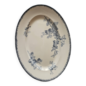Grand plat ovale ancien Sarreguemines – modèle Goseilles