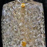 Barovier pair of glass wall light golden structure