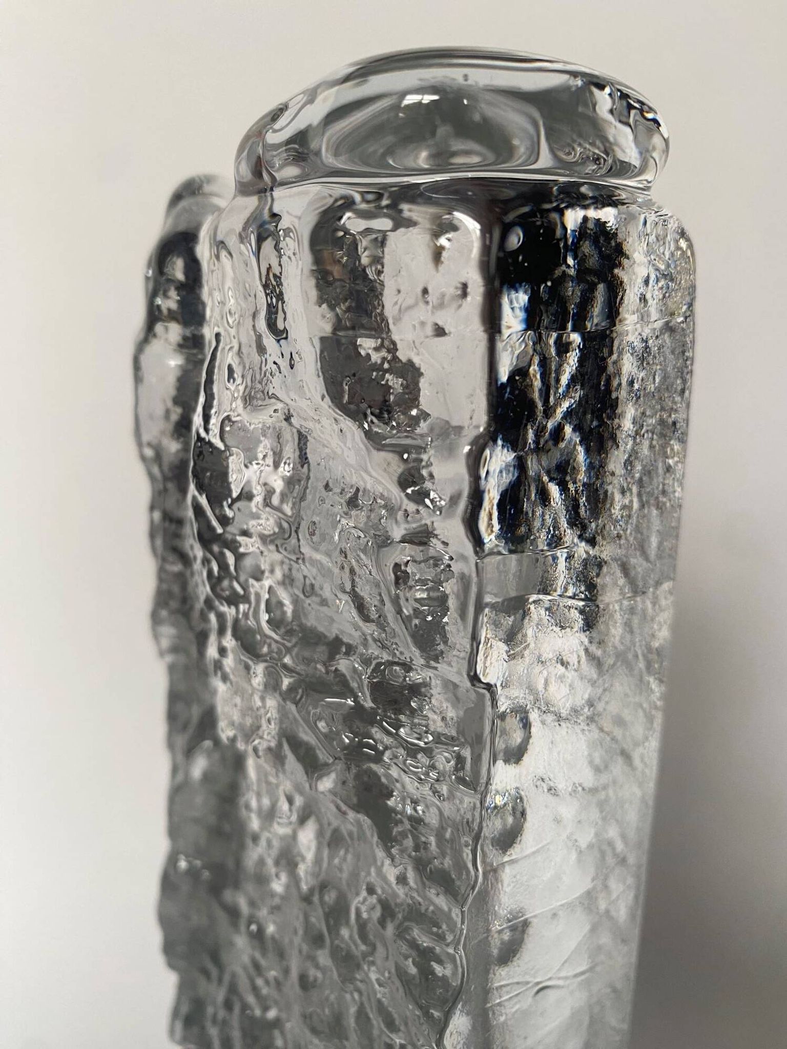Frosted glass vase from the 1970s