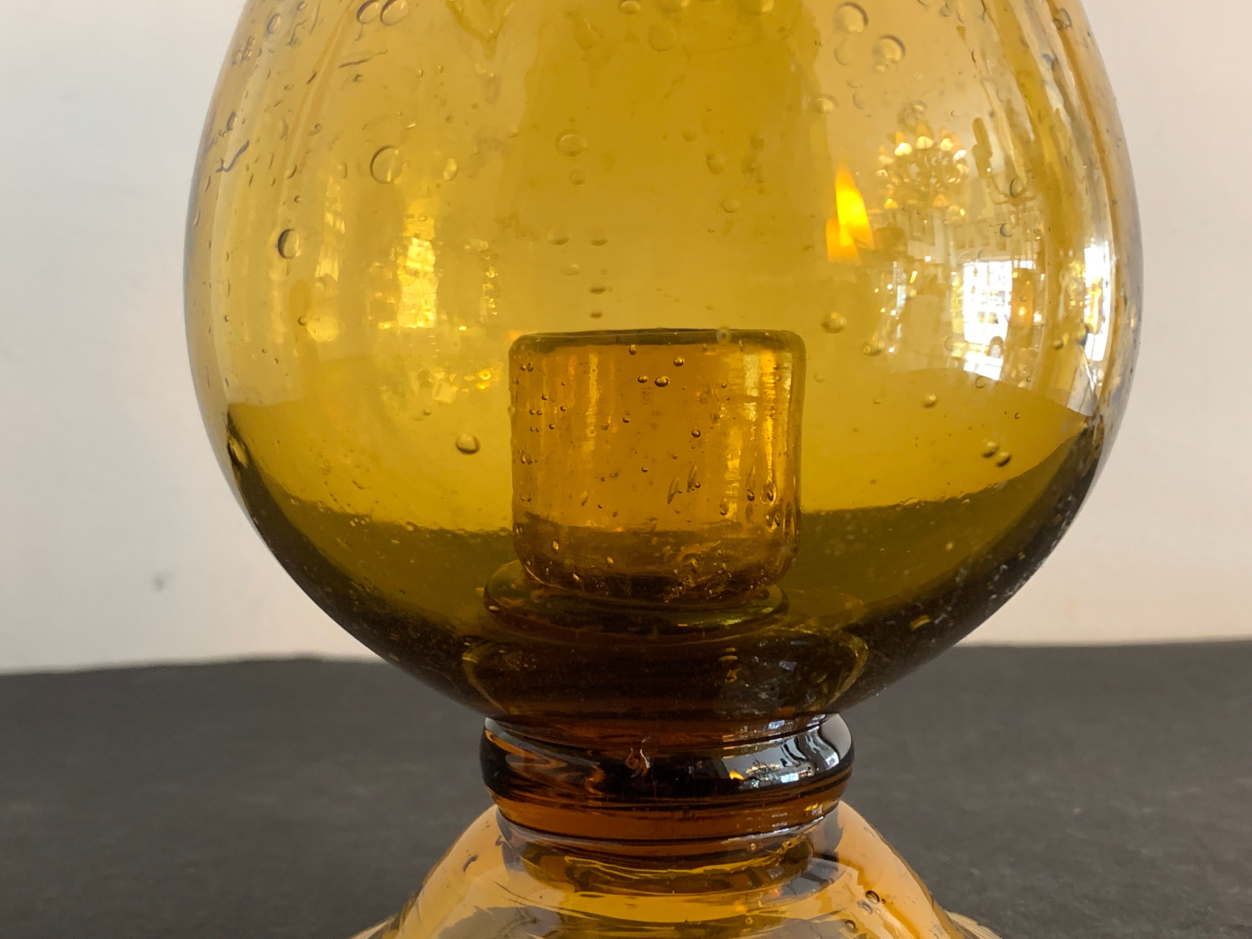 Biot glass candlestick
