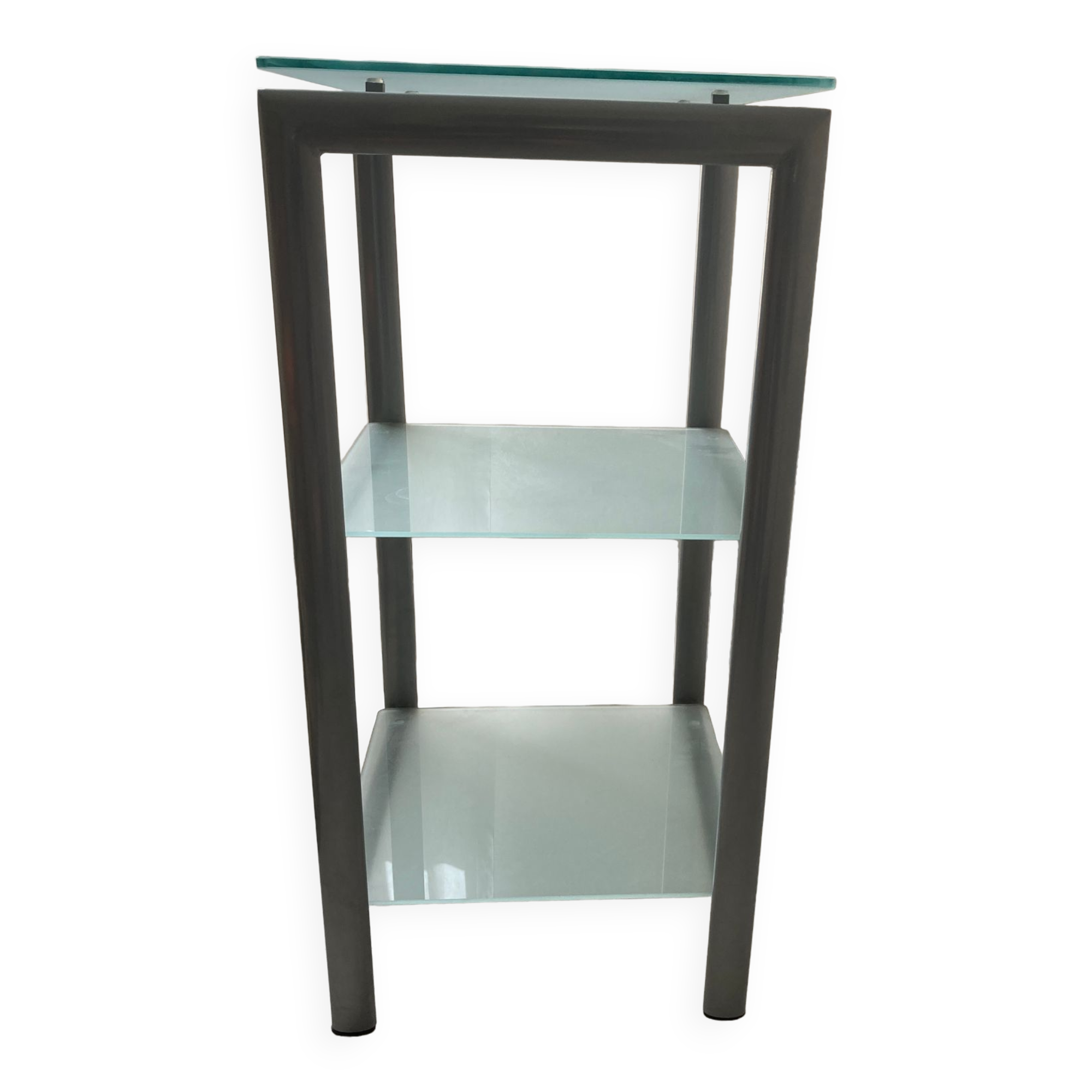 Occasional furniture with 3 shelves in metal and glass