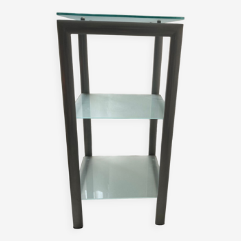 Occasional furniture with 3 shelves in metal and glass