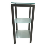 Occasional furniture with 3 shelves in metal and glass