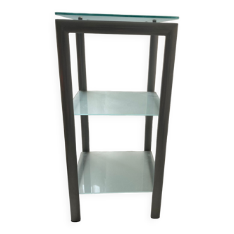 Occasional furniture with 3 shelves in metal and glass