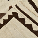 Geometric kilim runner rug,107x325cm