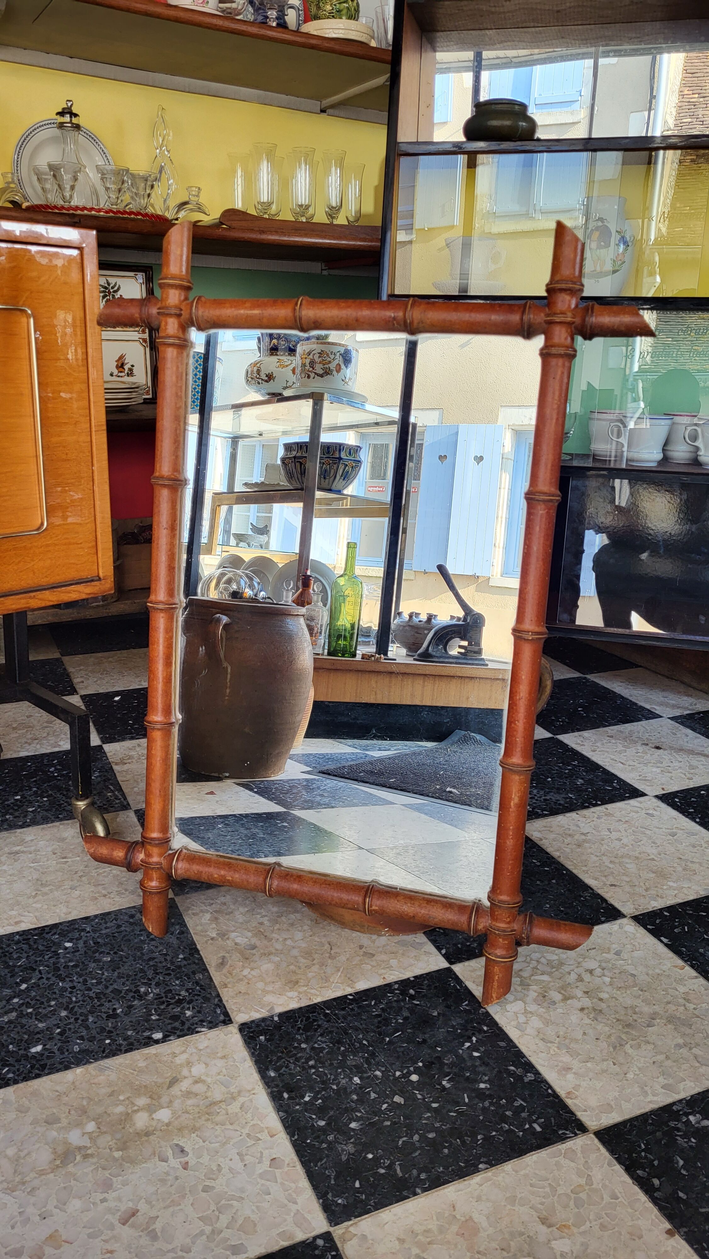 Miroir 58*80 cm en bois façon bambou 1900