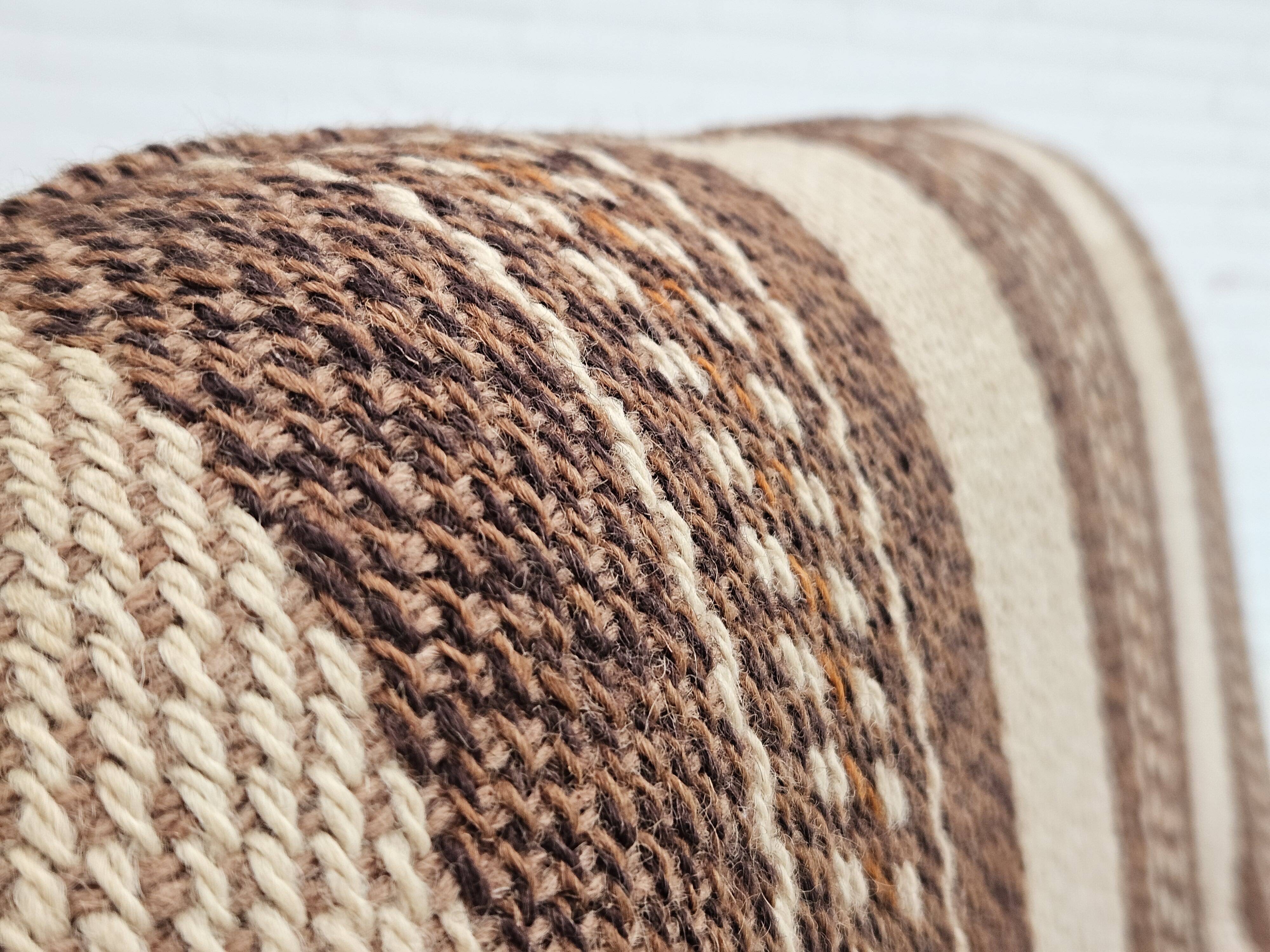 Fauteuil relax danois, revêtement en laine d'origine, années 70