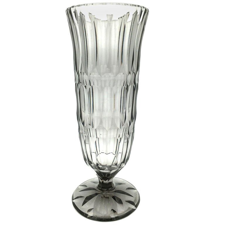 Vase, crystal of Saint Lambert, grey