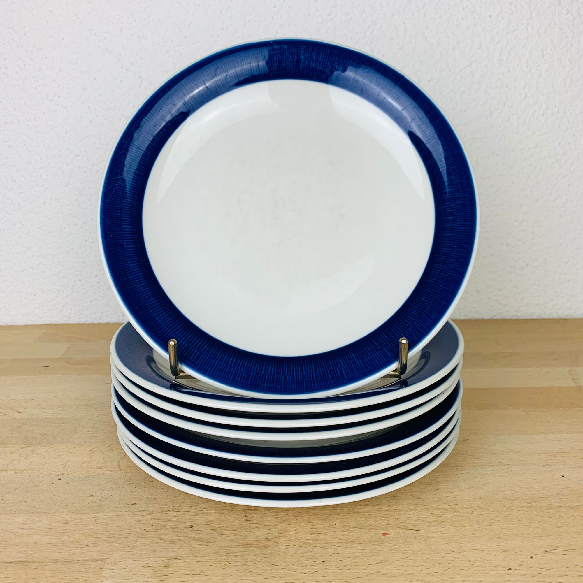 8 Koka ceramic flat plates by Rörstrand Sweden, Scandinavian