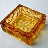Orange ice cube ashtray by Antonio Imperatore, murano glass, Italy, 1970