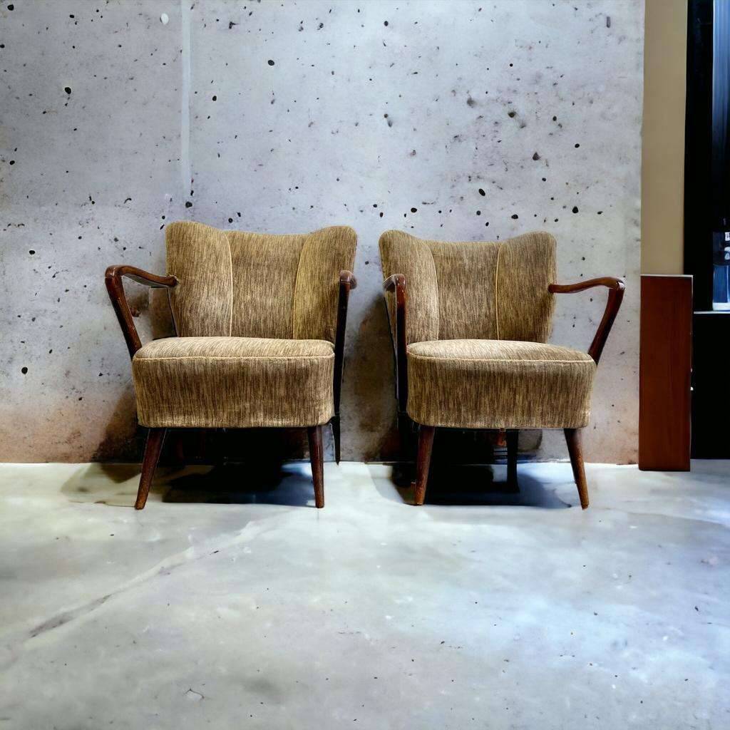 Ensemble de 2 chaises cocktail vintage / siège simple / fauteuils
