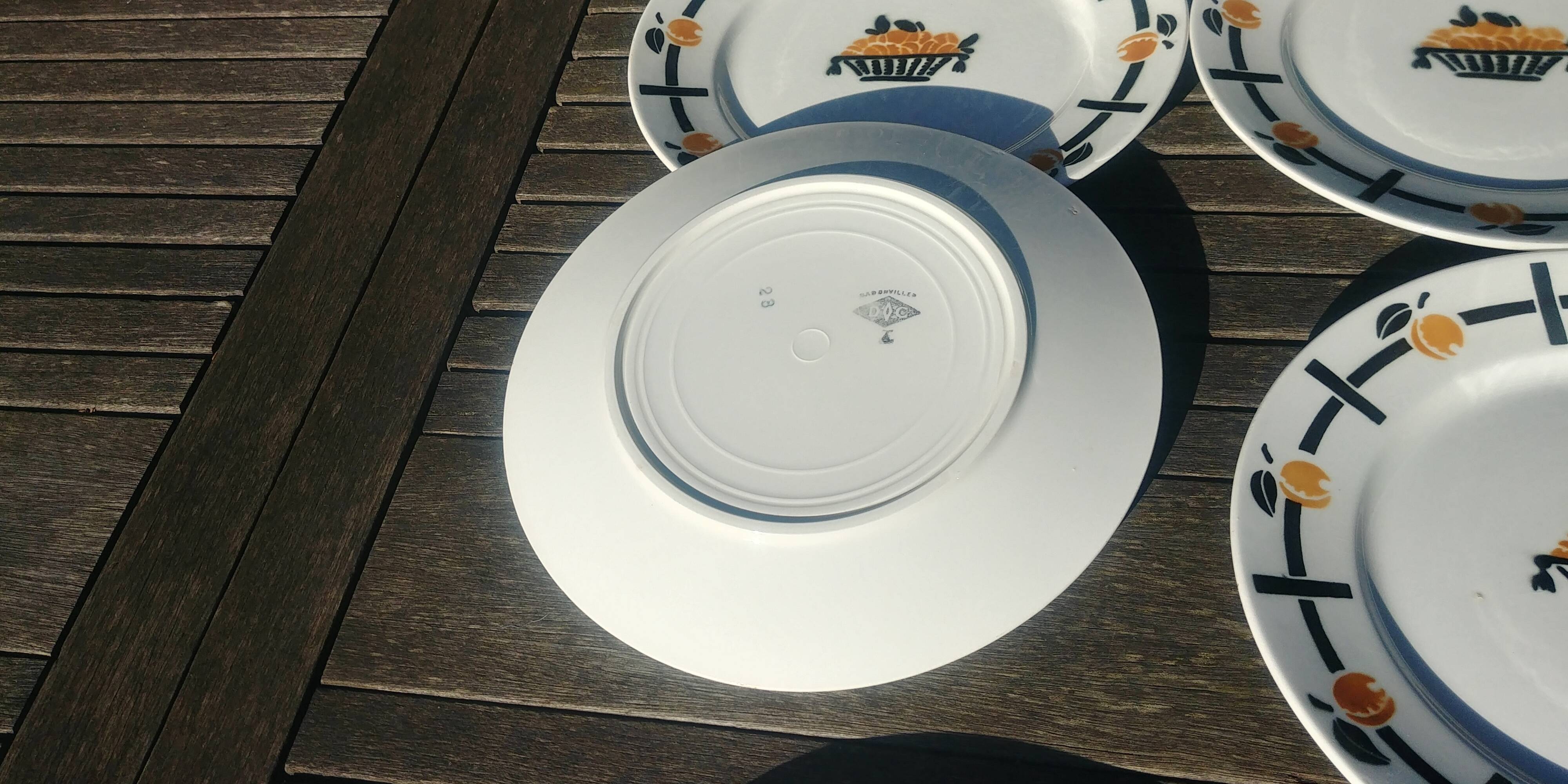 Set of twelve flat plates - Vintage Badonviller model DOC 30s/40s