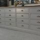 Large gray 24-drawer craft cabinet from the 1950s