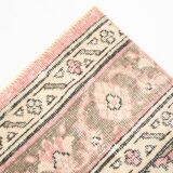 3x12 Pink Dark Blue Oriental Vintage Runner Rug