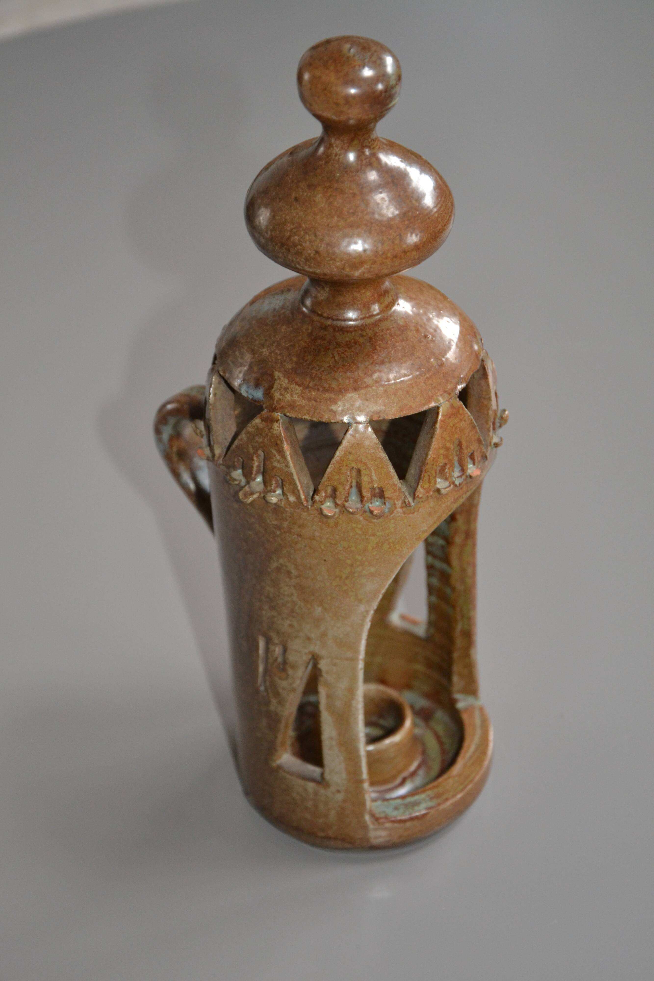 Stoneware photophore "the Cyclades" 1970s