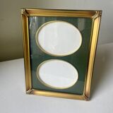 Cadre photo art deco en métal à double ouverture 17 cm x 13 cm