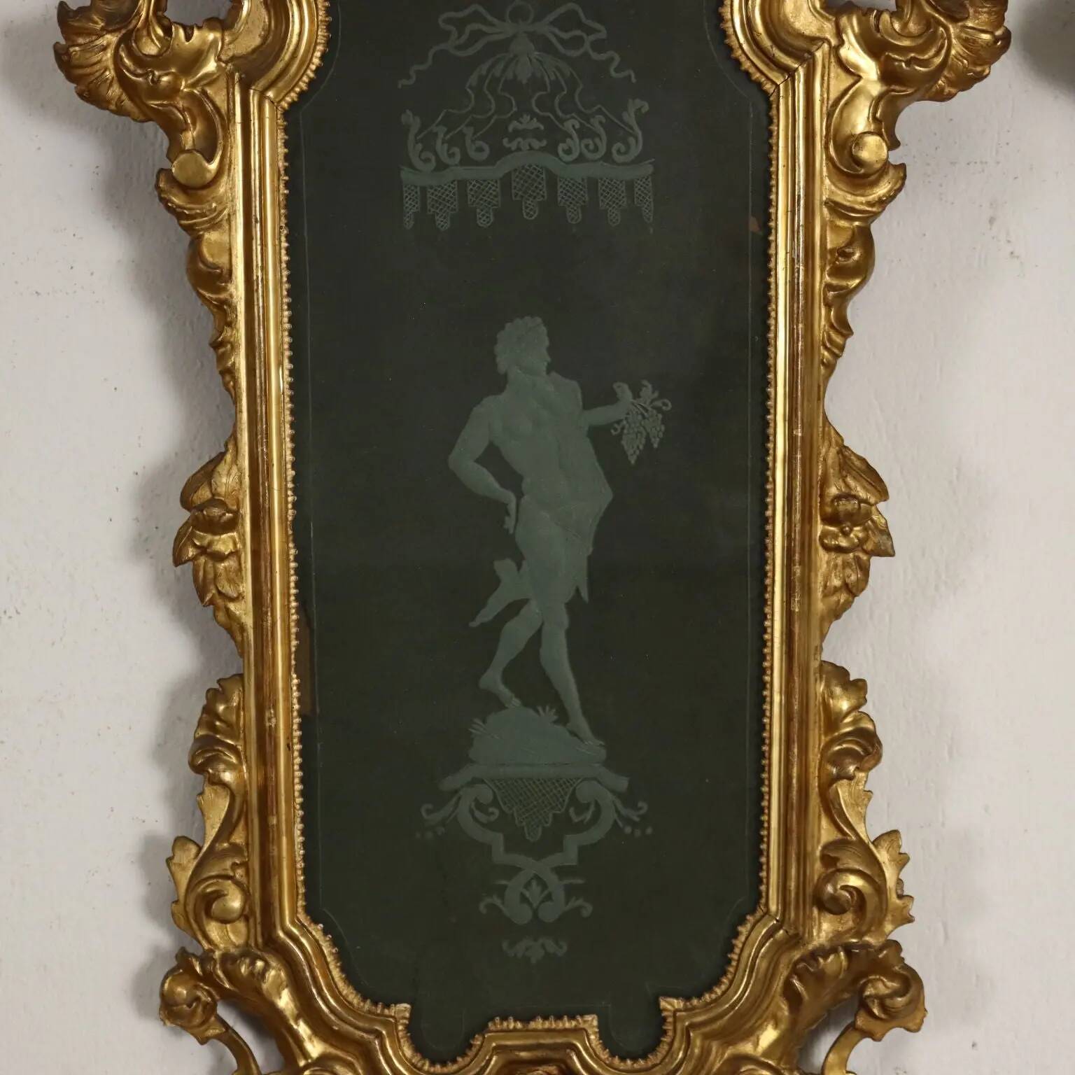 Antique baroque mirrors from the mid-18th century, mercury mirror.