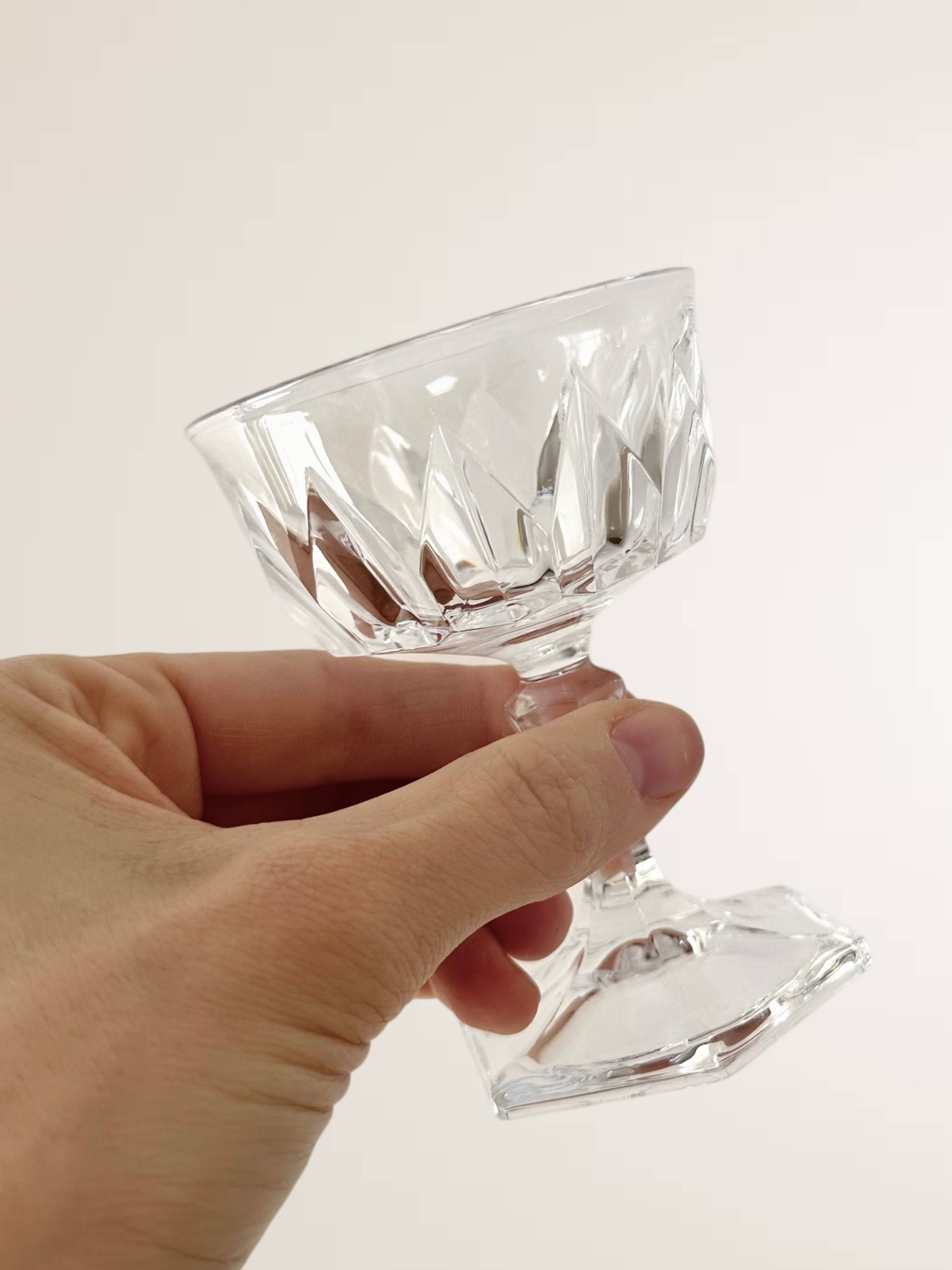 Set of 5 glass liqueur glasses
