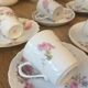 Set de 6 tasses à café anciennes porcelaine striée
