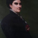Emile levy (1826-1890) oil on canvas portrait of a woman