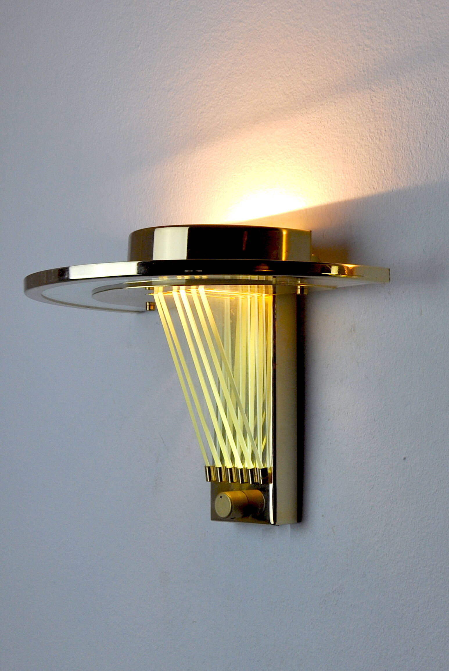 Wall lamp Regency half-moon, Italy, 1970