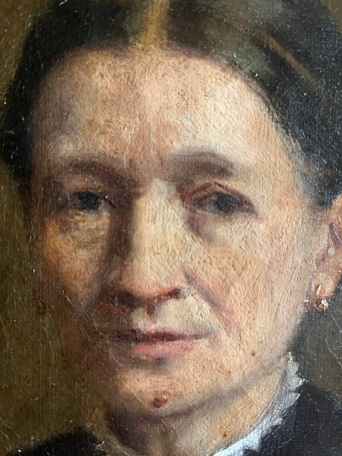Tableau Pendant HST "portrait de couple" Famille XIX° siècle