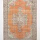 6x8 Brunt Orange & Beige Aesthetic Vintage Rug, 188x262Cm
