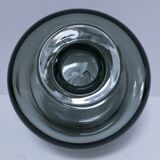 smoked grey glass vase Vallauris 1970s