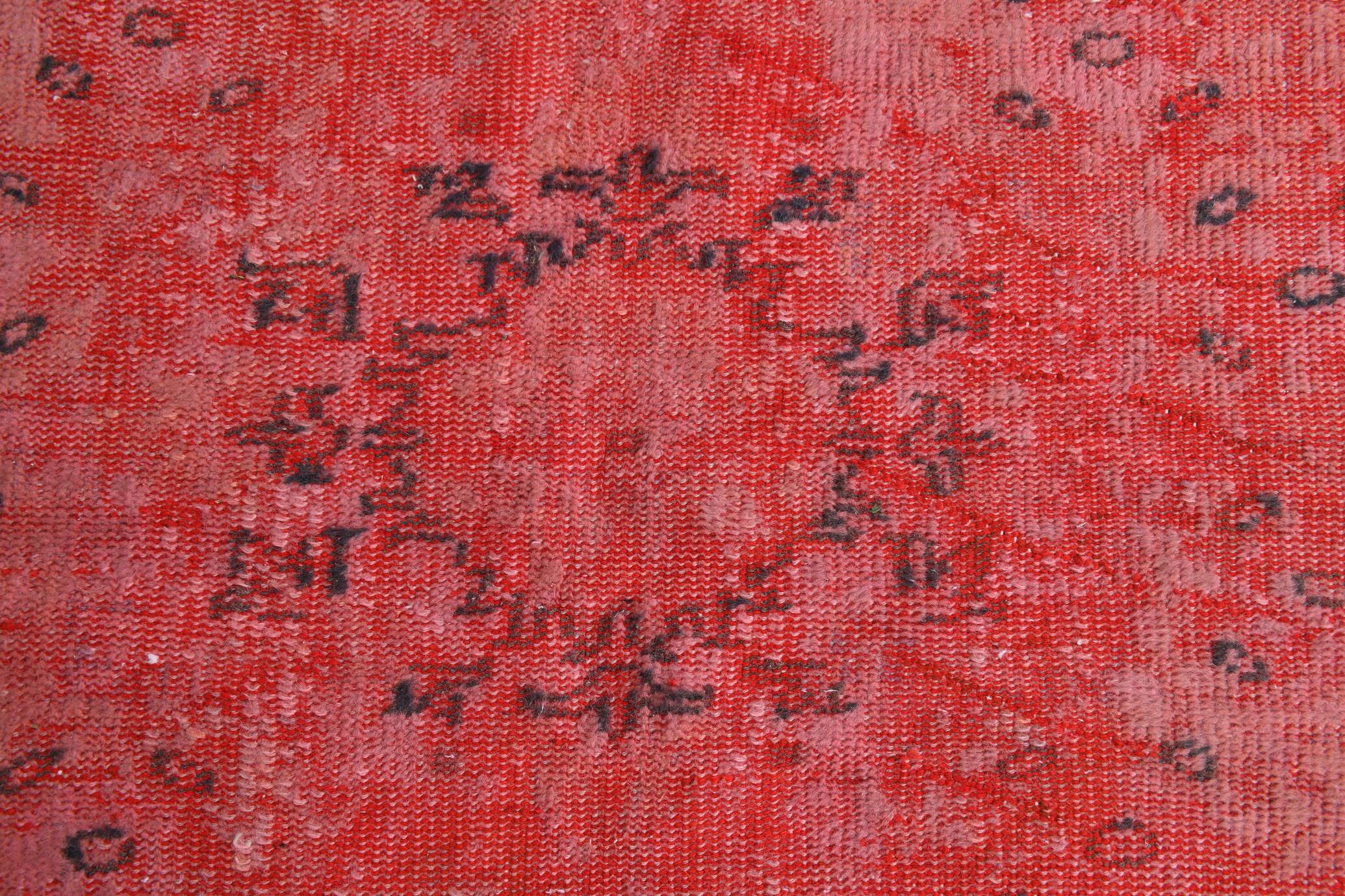 7x11 Vintage Coral Red Handmade Wool Vintage Rug, Living Room Rug,195x319cm