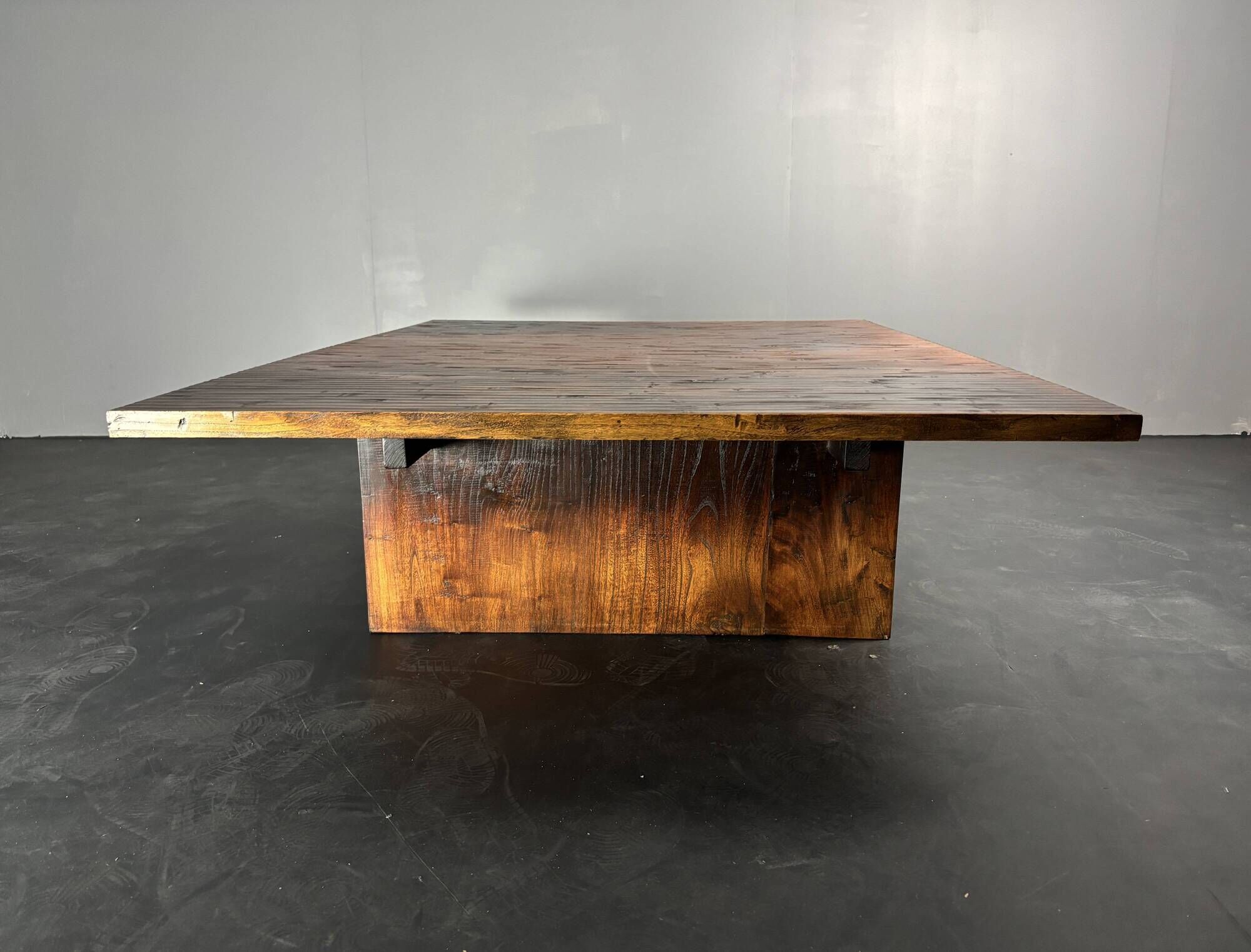 Low Japandi bamboo wabi sabi coffee table by Axel Vervoordt, Belgium 1980s