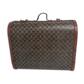 Wooden suitcase leather and metal 60s