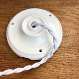 Suspension globe vintag in green clichy glass