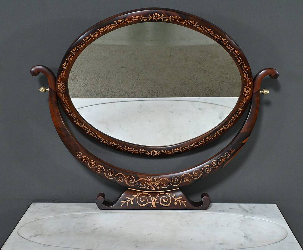 Coiffeuse en Palissandre et Marqueterie, époque Charles X – Début XIXe