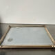 Art deco metal silver frame brass 21.5 cm x 16.5 cm convex glass
